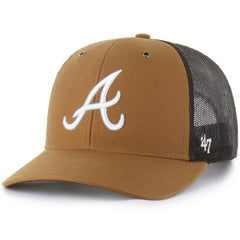 Atlanta Braves Carhartt x '47 Trucker Adjustable Hat - Brown Hats