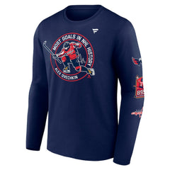 Alexander Ovechkin Washington Capitals Fanatics NHL All-Time Leading Goal Scorer Badges Long Sleeve T-Shirt - Athletic Navy | US 202976008