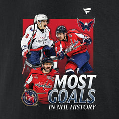 Alexander Ovechkin Washington Capitals Fanatics Most Goals Evolution of 895 T-Shirt - Black | US 202976015