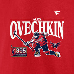 Alexander Ovechkin Washington Capitals Fanatics NHL All-Time Leading Goal Scorer GR8 Celebration T-Shirt - Athletic Red | US 202976017