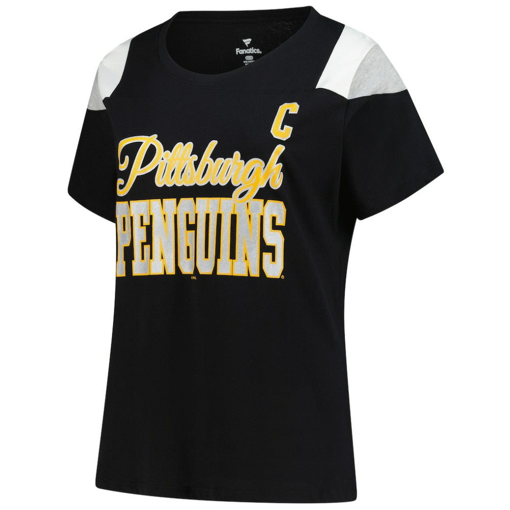 Sidney Crosby Pittsburgh Penguins Fanatics Women's Plus Size Name & Number Scoop Neck T-Shirt - Black | US 202983341