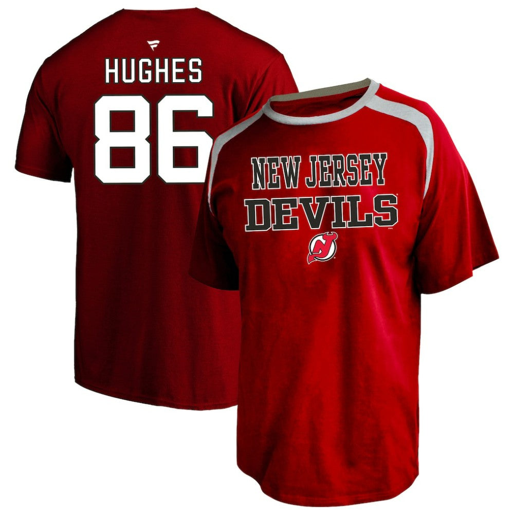 Jack Hughes New Jersey Devils Fanatics Women's Plus Size Name & Number Scoop Neck T-Shirt - Red | US 202983343
