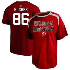 Jack Hughes New Jersey Devils Fanatics Women's Plus Size Name & Number Scoop Neck T-Shirt - Red | US 202983343