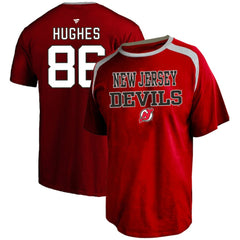 Jack Hughes New Jersey Devils Profile Big & Tall Name & Number T-Shirt - Red | US 202983347