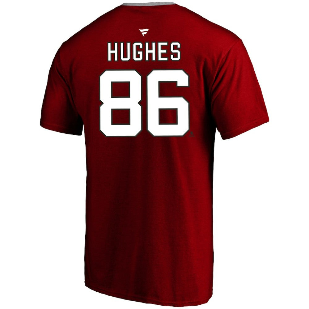 Jack Hughes New Jersey Devils Profile Big & Tall Name & Number T-Shirt - Red | US 202983347