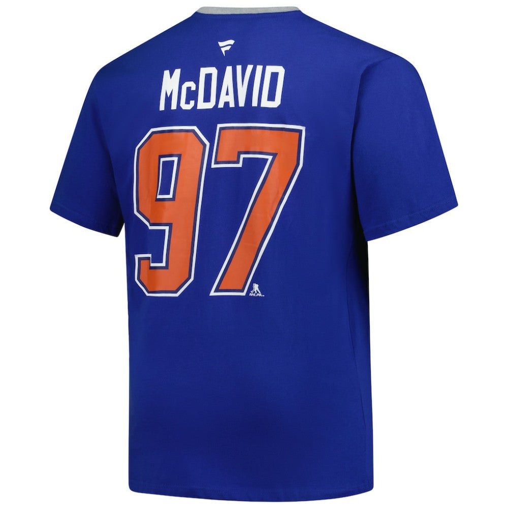 Connor McDavid Edmonton Oilers Profile Big & Tall Name & Number T-Shirt - Royal | US 202983351