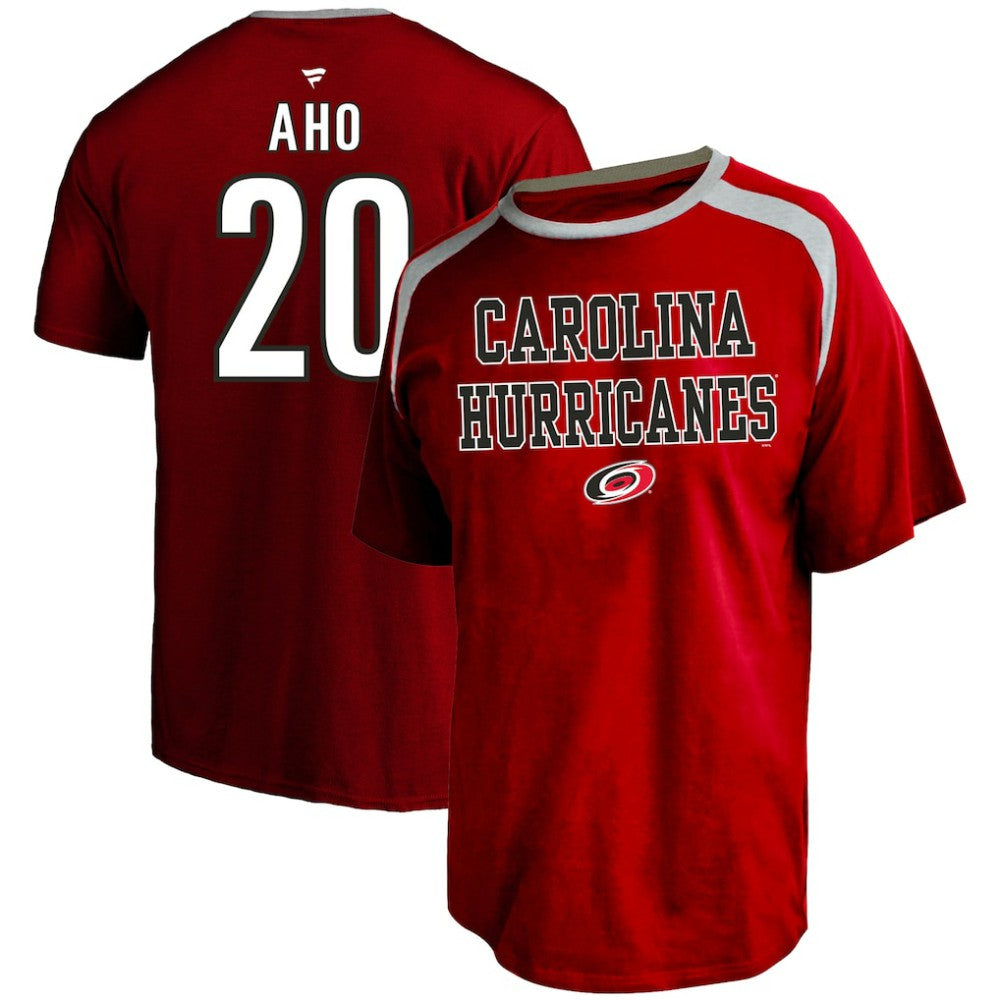 Sebastian Aho Carolina Hurricanes Profile Big & Tall Name & Number T-Shirt - Red | US 202983354