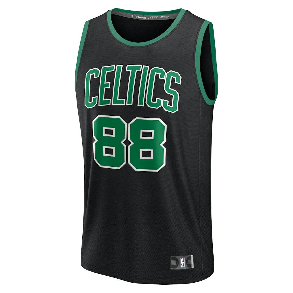 Neemias Queta Boston Celtics Fast Break Replica Player Jersey Statement Edition Black - Fanatics