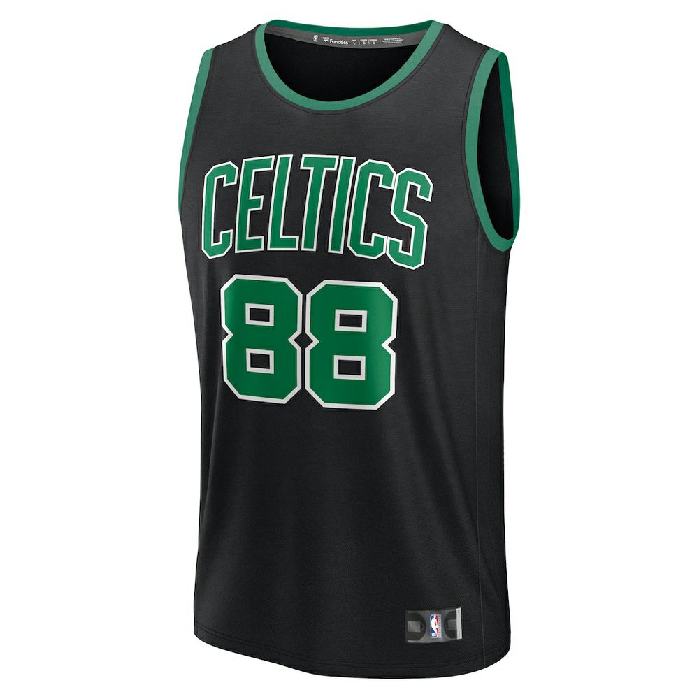 Neemias Queta Boston Celtics Fast Break Replica Player Jersey Statement Edition Black - Fanatics