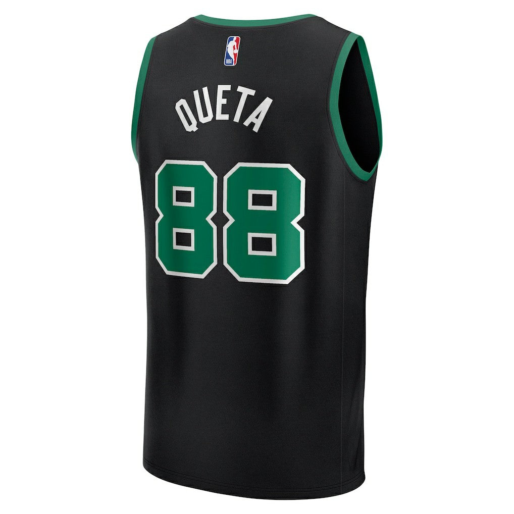 Neemias Queta Boston Celtics Fast Break Replica Player Jersey Statement Edition Black - Fanatics