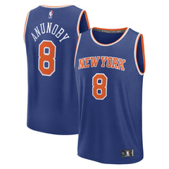 OG Anunoby New York Knicks Fast Break Replica Player Jersey Icon Edition Blue - Fanatics