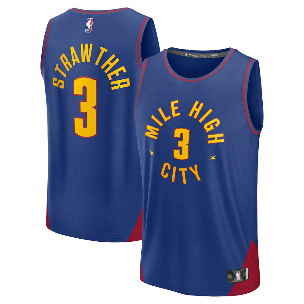 Julian Strawther Denver Nuggets Fast Break Replica Player Jersey Statement Editi- Blue - Fanatics