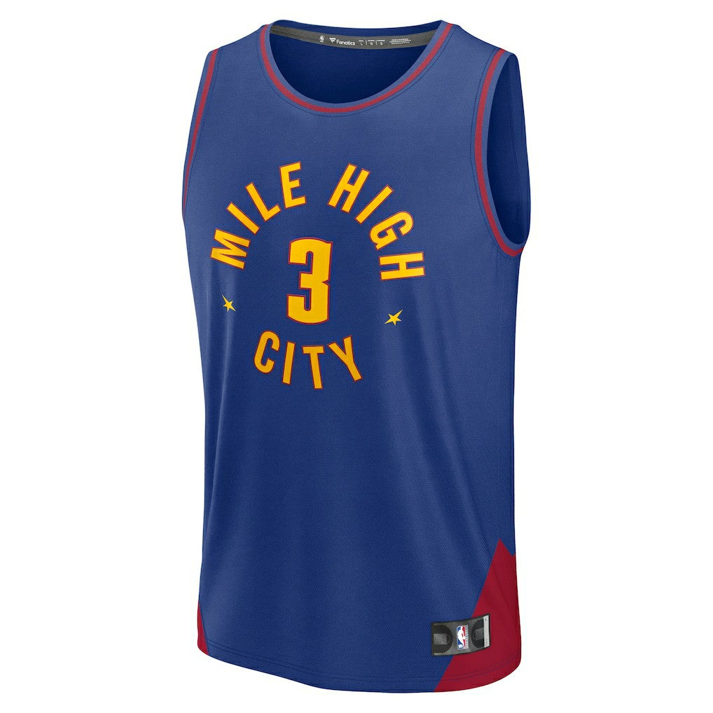Julian Strawther Denver Nuggets Fast Break Replica Player Jersey Statement Editi- Blue - Fanatics