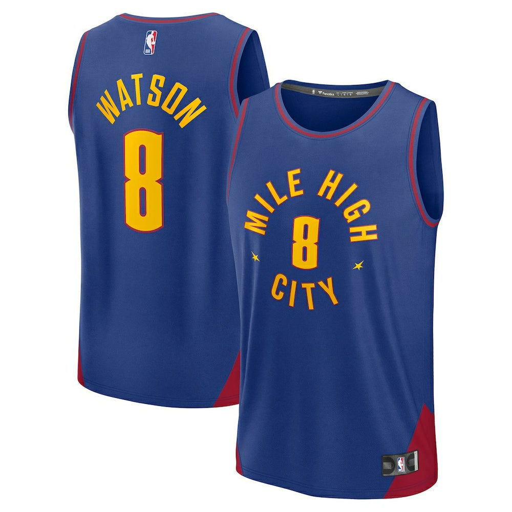 Peyton Watson Denver Nuggets Fast Break Replica Player Jersey Statement Editi- Blue - Fanatics