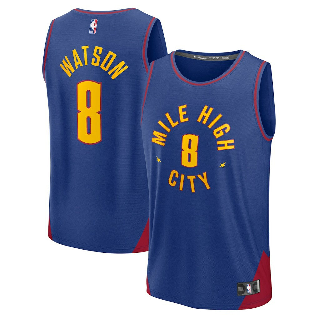 Peyton Watson Denver Nuggets Fast Break Replica Player Jersey Statement Editi- Blue - Fanatics