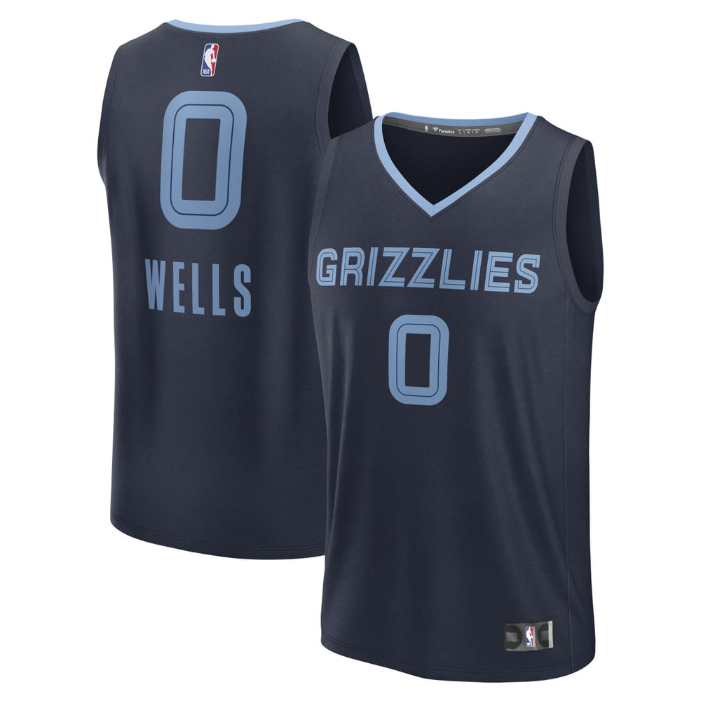 Jaylen Wells Memphis Grizzlies Fast Break Replica Player Jersey Icon Edition Navy - Fanatics