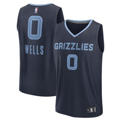 Jaylen Wells Memphis Grizzlies Fast Break Replica Player Jersey Icon Edition Navy - Fanatics