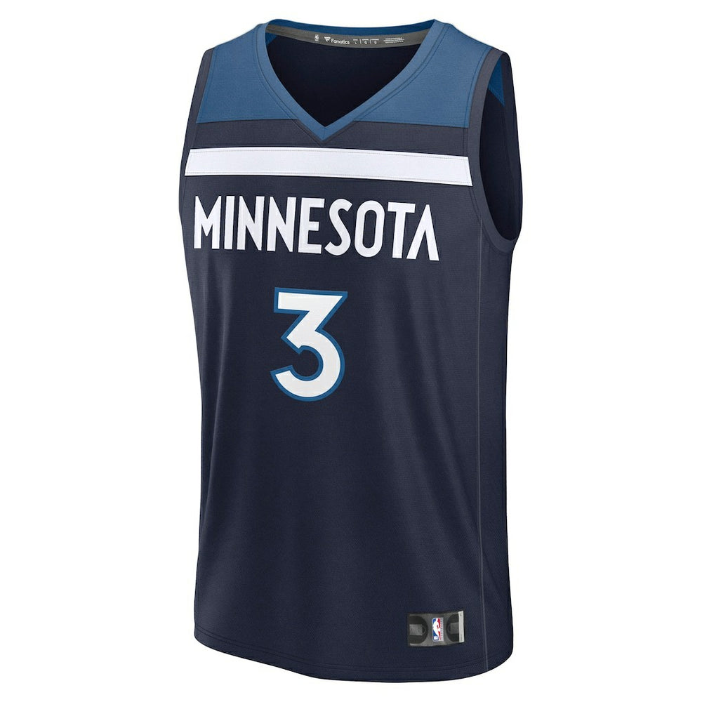 Jaden McDaniels Minnesota Timberwolves Fast Break Replica Player Jersey Icon Edition Navy - Fanatics