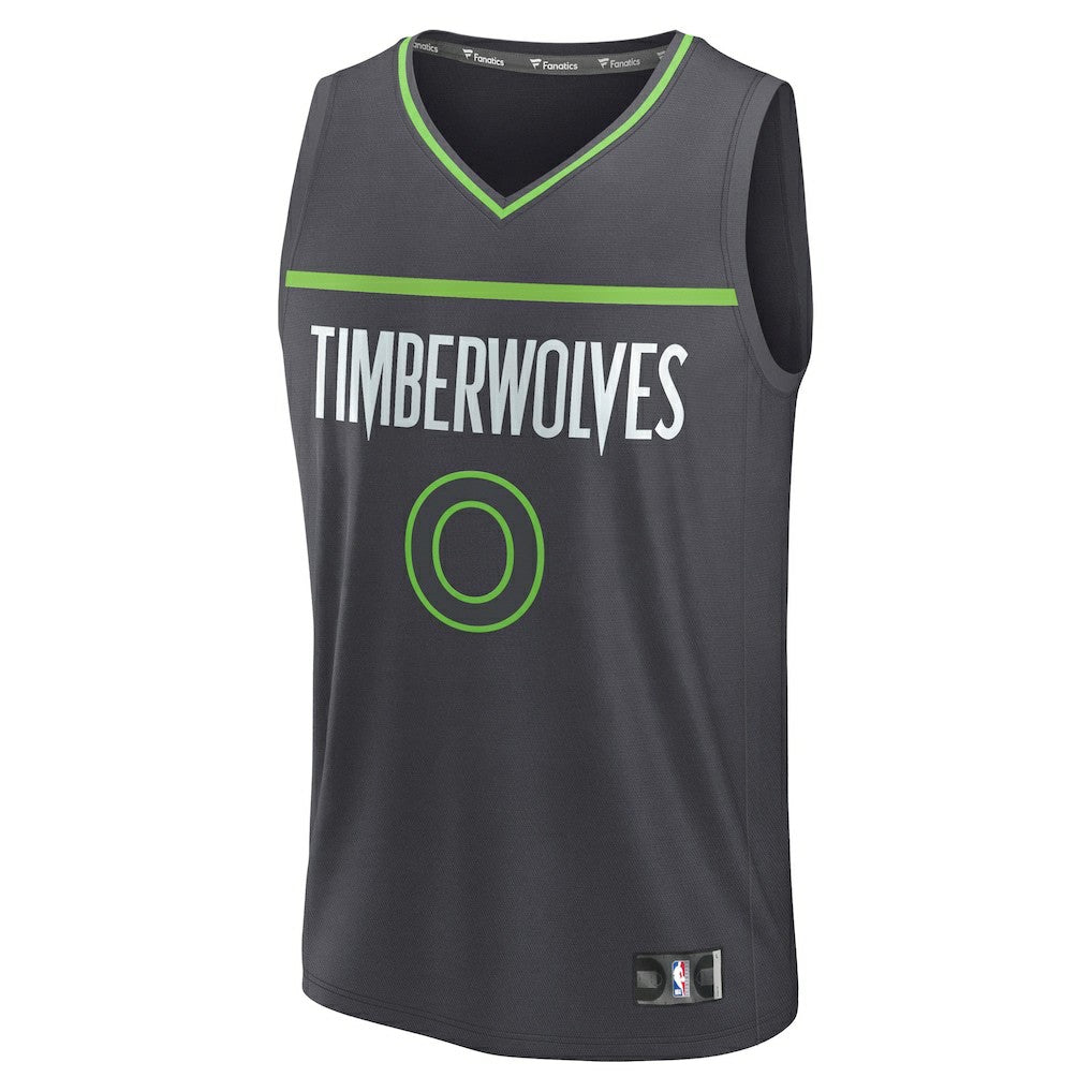 Donte DiVincenzo Minnesota Timberwolves Fast Break Replica Player Jersey Statement Edition Charcoal - Fanatics