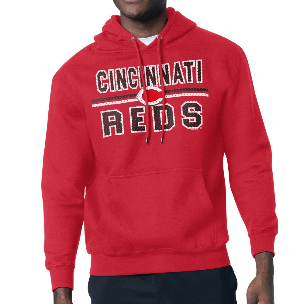 Cincinnati Reds Starter Team Mesh Print Graphic Pullover Hoodie - Red Hoodies