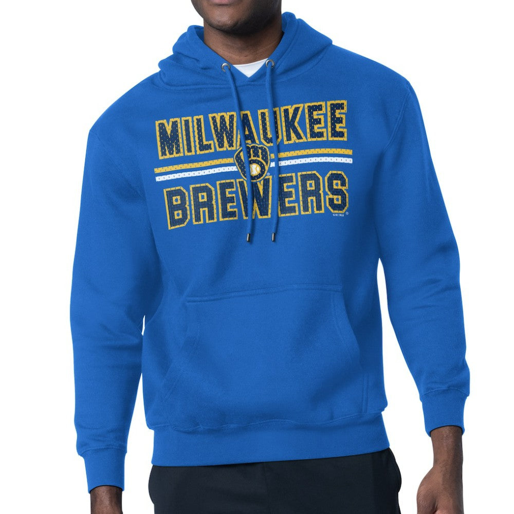 Milwaukee Brewers Starter Team Mesh Print Graphic Pullover Hoodie - Royal Hoodies