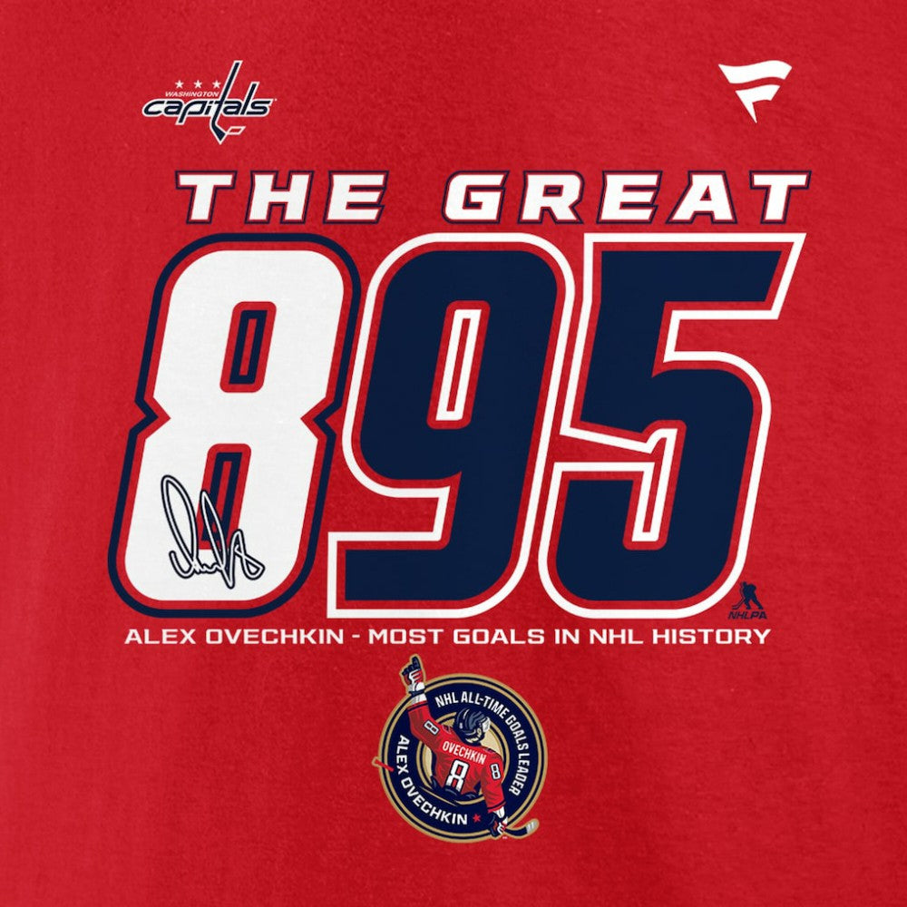 Alexander Ovechkin Washington Capitals NHL All-Time Leading Goal Scorer 895 T-Shirt - Red | US 202984226
