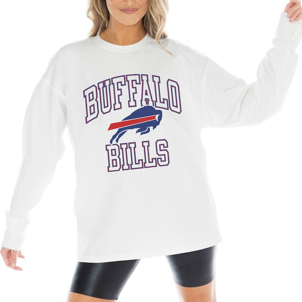 Buffalo Bills Gameday Couture Women's Mind Games Oversized Long Sleeve T-Shirt - White T-shirts