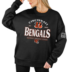Cincinnati Bengals Gameday Couture Women's Oversized Players Only Black Label Pullover Sweatshirt - Black Pullover