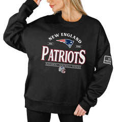 New England Patriots Gameday Couture Women's Oversized Players Only Black Label Pullover Sweatshirt - Black Pullover