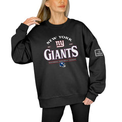 New York Giants Gameday Couture Women's Oversized Players Only Black Label Pullover Sweatshirt - Black Pullover
