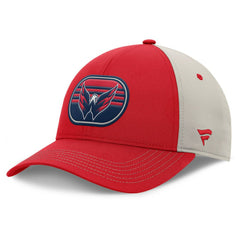 Washington Capitals Fanatics 2025 Stanley Cup Playoffs Locker Room Trucker Adjustable Hat - Red/Gray | US 202986026