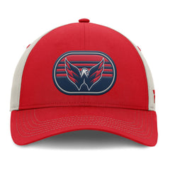 Washington Capitals Fanatics 2025 Stanley Cup Playoffs Locker Room Trucker Adjustable Hat - Red/Gray | US 202986026