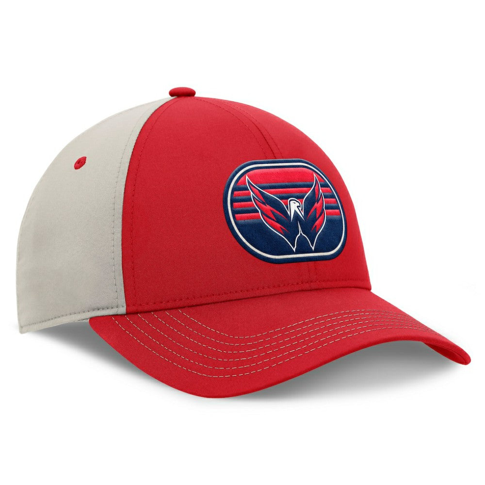 Washington Capitals Fanatics 2025 Stanley Cup Playoffs Locker Room Trucker Adjustable Hat - Red/Gray | US 202986026