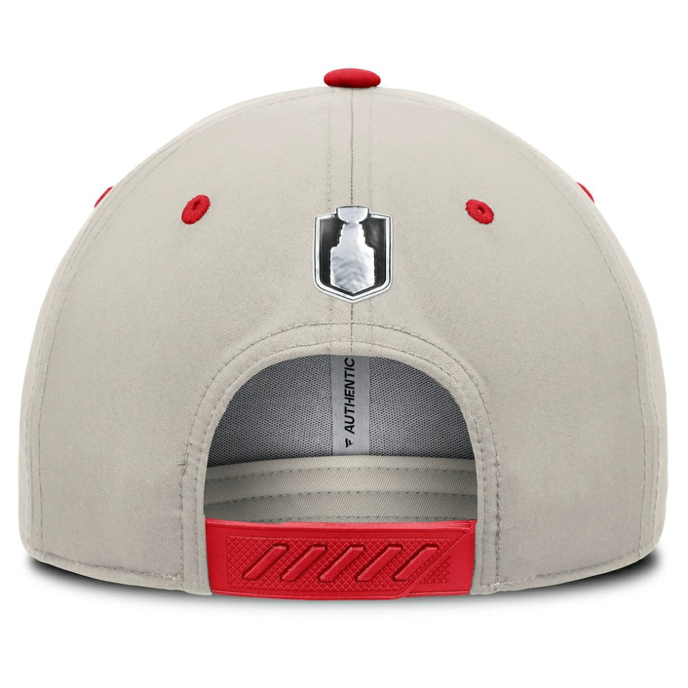 Washington Capitals Fanatics 2025 Stanley Cup Playoffs Locker Room Trucker Adjustable Hat - Red/Gray | US 202986026