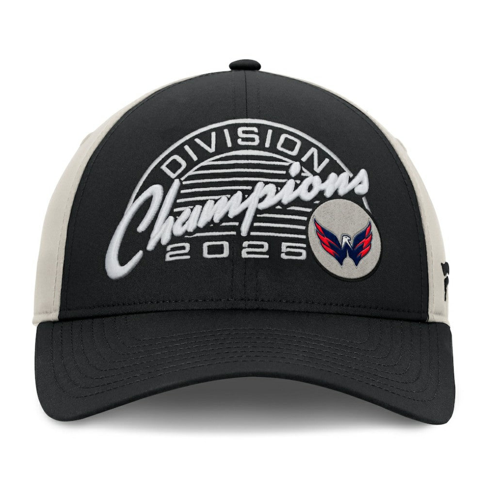 Washington Capitals Fanatics 2025 Metropolitan Division Champions Locker Room Adjustable Hat - Black/Gray | US 202986055