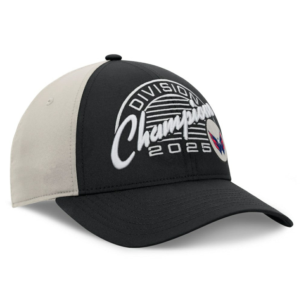 Washington Capitals Fanatics 2025 Metropolitan Division Champions Locker Room Adjustable Hat - Black/Gray | US 202986055
