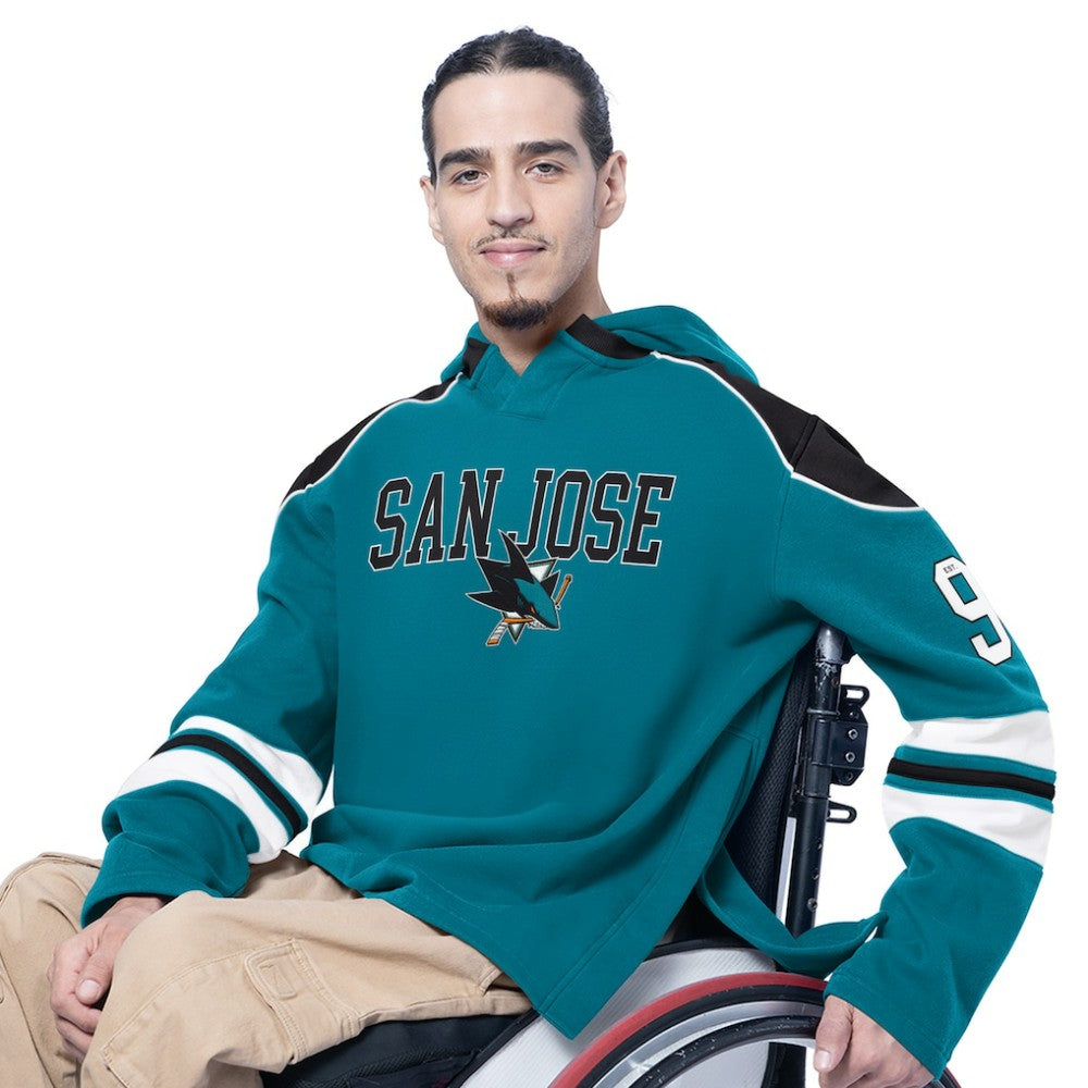 San Jose Sharks G-III Sports by Carl Banks Adaptive Wear Lord Stanley Hooded Long Sleeve Sweatshirt - Teal | US 202986073