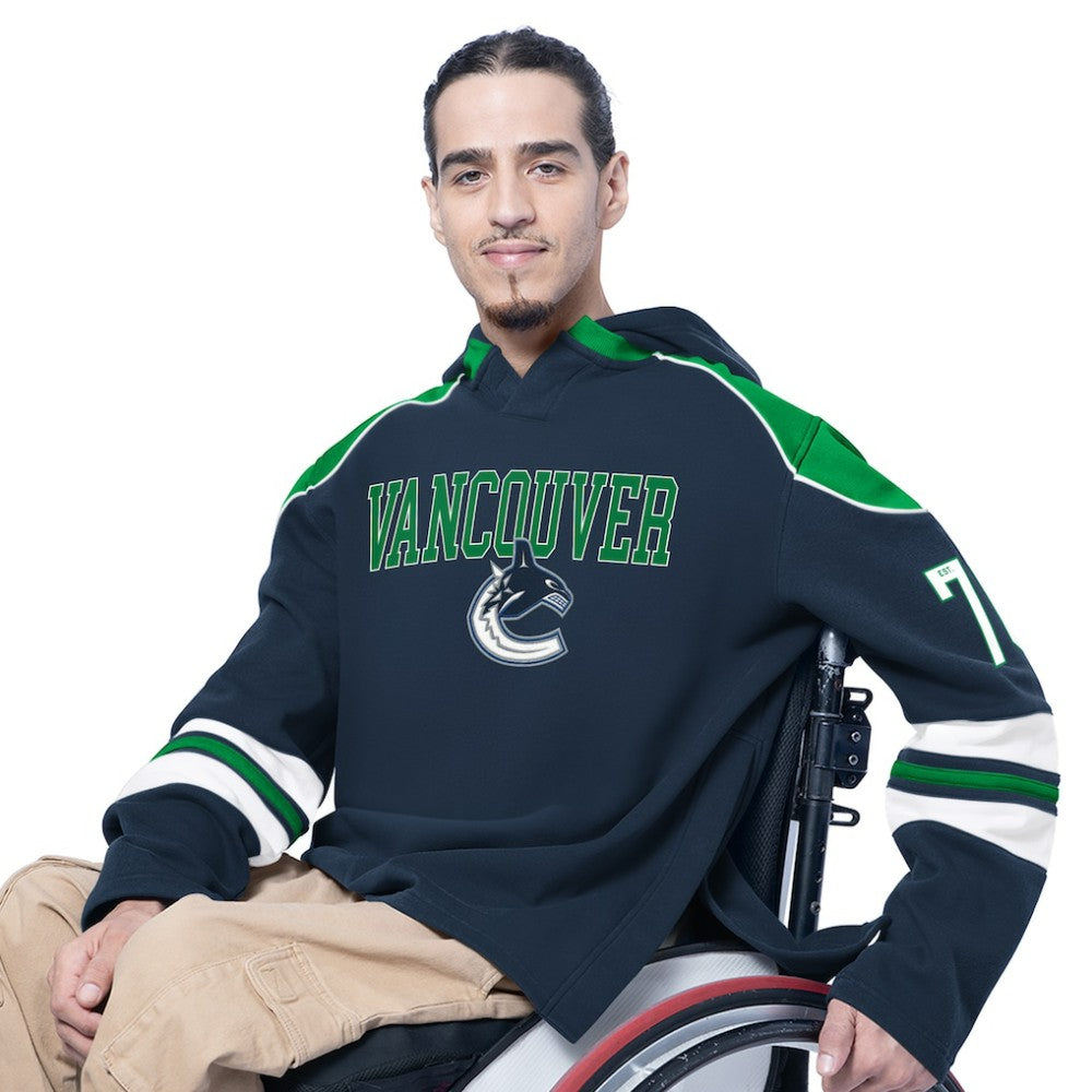 Vancouver Canucks G-III Sports by Carl Banks Adaptive Wear Lord Stanley Hooded Long Sleeve Sweatshirt - Blue | US 202986078