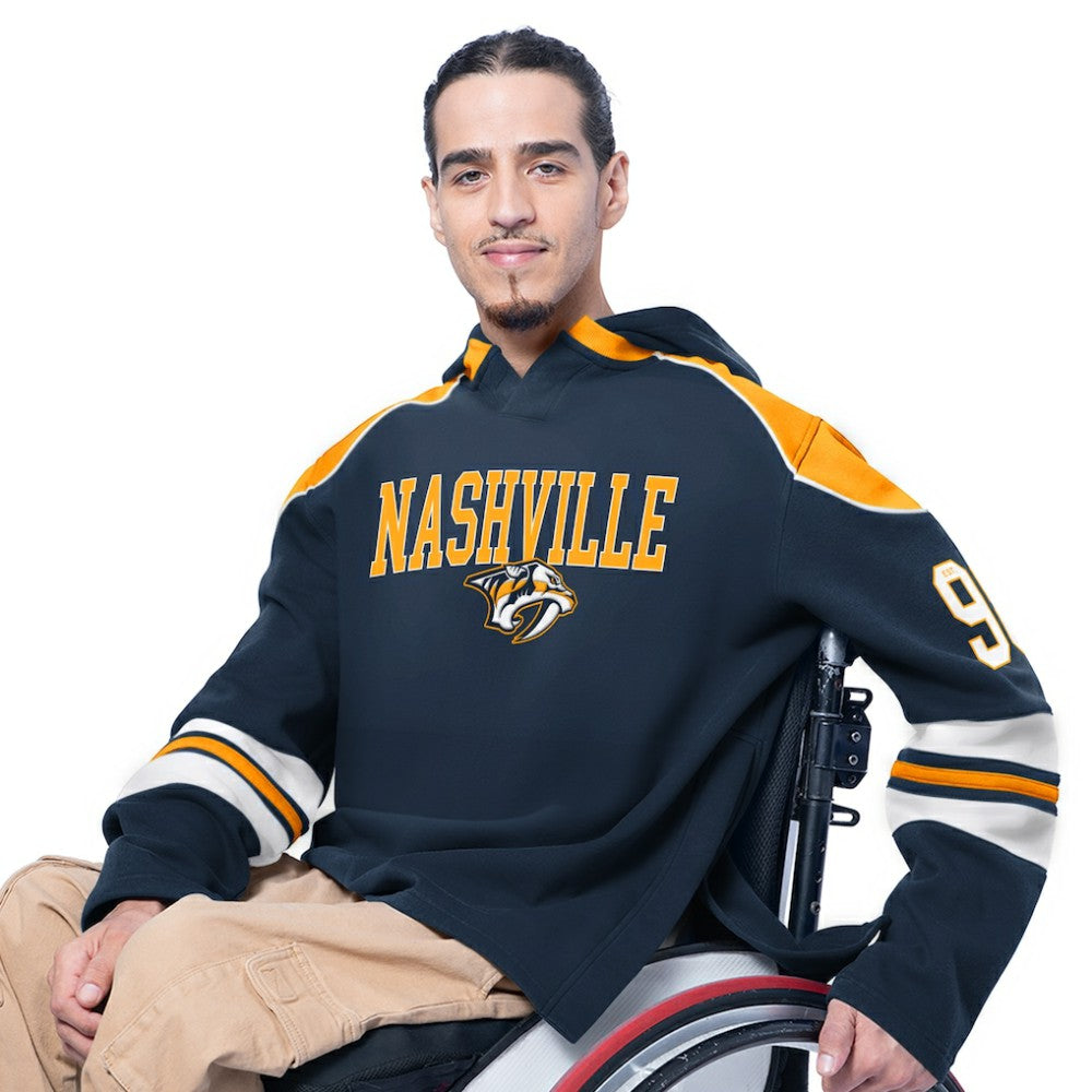 Nashville Predators G-III Sports by Carl Banks Adaptive Wear Lord Stanley Hooded Long Sleeve Sweatshirt - Navy | US 202986082