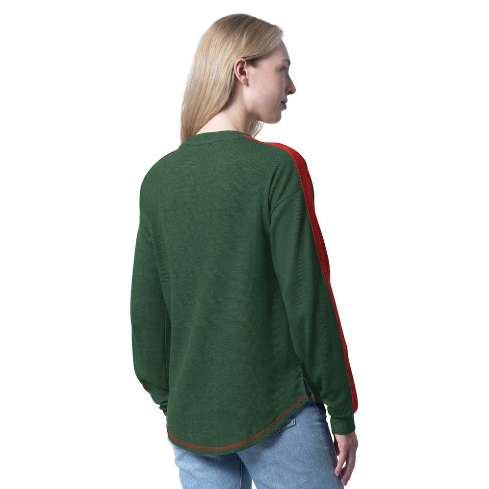 Minnesota Wild G-III 4Her by Carl Banks Women's Advantage Thermal Long-Sleeve Tri-Blend T-Shirt - Green | US 202986131