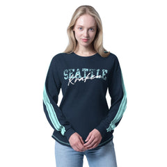 Seattle Kraken G-III 4Her by Carl Banks Women's Advantage Thermal Long-Sleeve Tri-Blend T-Shirt - Deep Sea Blue | US 202986134