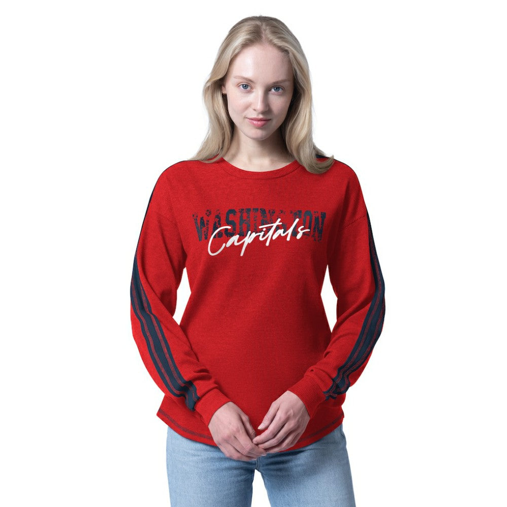 Washington Capitals G-III 4Her by Carl Banks Women's Advantage Thermal Long-Sleeve Tri-Blend T-Shirt - Red | US 202986135