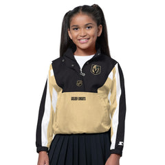 Vegas Golden Knights Starter Girls Key Player Half Zip Jacket - Black/Gold | US 202986136