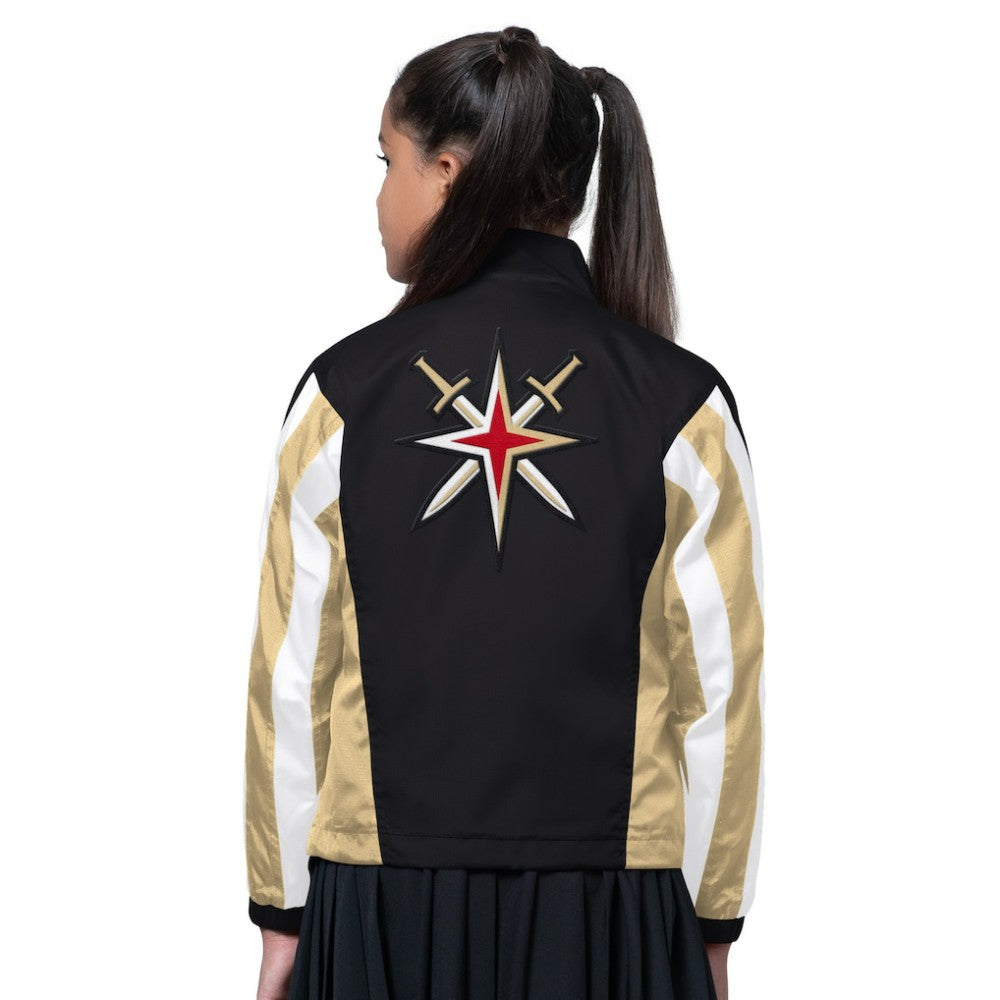 Vegas Golden Knights Starter Girls Key Player Half Zip Jacket - Black/Gold | US 202986136