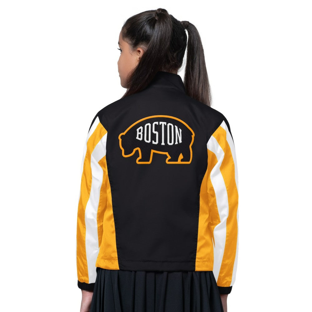 Boston Bruins Starter Girls Key Player Half Zip Jacket - Black/Gold | US 202986137