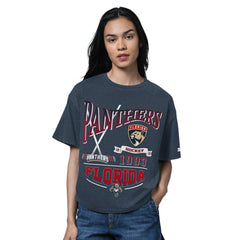 Florida Panthers Starter Women's Oversized Hall of Fame T-Shirt - Heather Navy | US 202986148