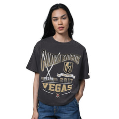Vegas Golden Knights Starter Women's Oversized Hall of Fame T-Shirt - Heather Black | US 202986149
