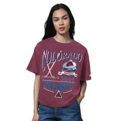 Colorado Avalanche Starter Women's Oversized Hall of Fame T-Shirt - Heather Burgundy | US 202986150