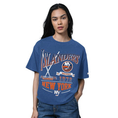 New York Islanders Starter Women's Oversized Hall of Fame T-Shirt - Heather Royal | US 202986161