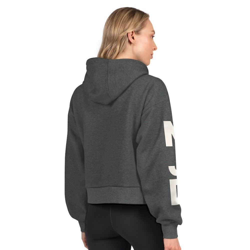 New Jersey Devils Starter Women's Star Player Cropped Fleece Hoodie - Heather Charcoal | US 202986178
